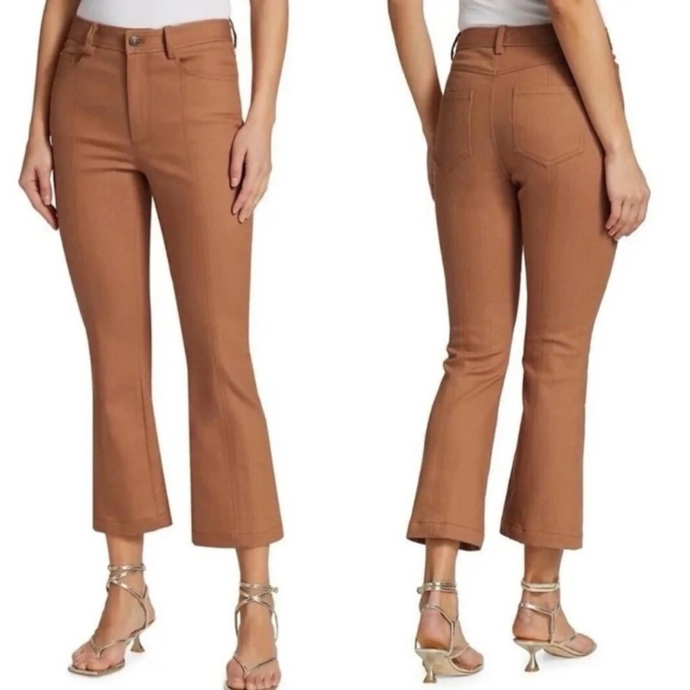 Cinq A Sept Flared Leg Cropped Jean Pant Size 6 Chestnut Brown
